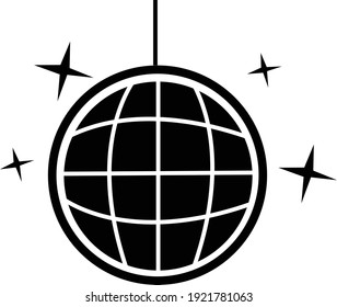 disco ball icon on white background. flat style. party ball sign. 