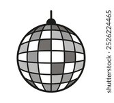 Disco Ball Icon  Party DJ Club Vector Illustration, Isolated Design