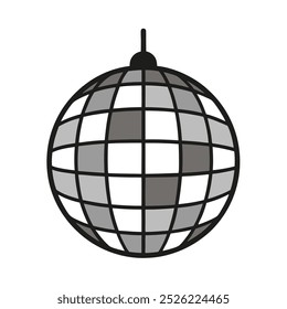 Disco Ball Icon  Party DJ Club Vector Illustration, Isolated Design