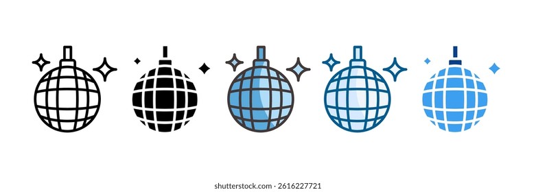 Disco Ball Icon Set Multiple Style Collection
