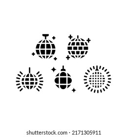Disco Ball Icon Set Vector Symbol Design Illustration