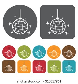 disco ball icon set. Vector Illustration eps10. 
