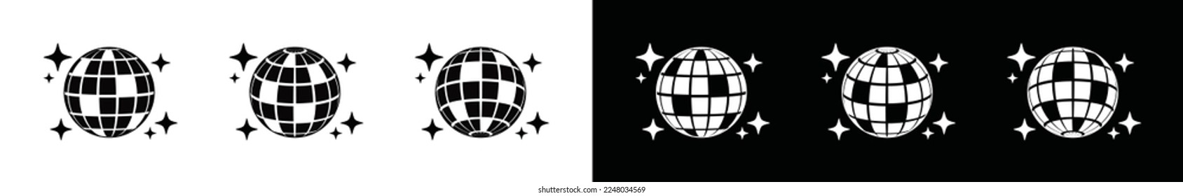 Disco ball icon. Shining disco ball icon symbol for apps and websites, vector illustrration