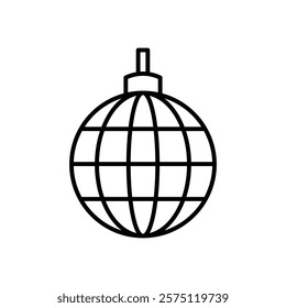 disco ball icon Simple outline illustration