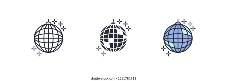 disco ball icon. disco ball Symbol sign for mobile concept and web design. Vector icon, Logo illustration, Vector graphics