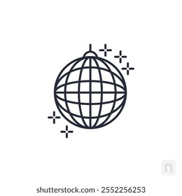 disco ball icon. disco ball Symbol sign for mobile concept and web design. Vector icon, Logo illustration, Vector graphics