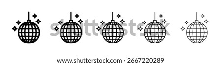 Disco ball icon vector collection. EPS 10