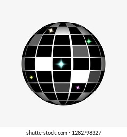 Disco ball icon vector, filled flat sign, solid pictogram isolated on white. Night club symbol, logo illustration. Pixel perfect eps10