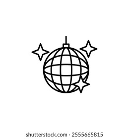 disco ball icon vector flat mark