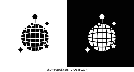 Discoball-Symbol. Vektorgrafik. Flaches Design.