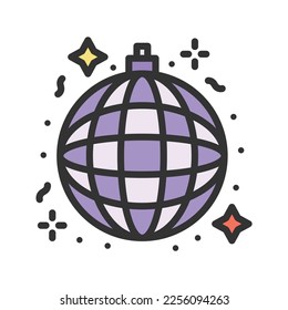 Disco-Ball-Symbol, Vektorbild. Geeignet für mobile Apps, Web-Apps und Printmedien.