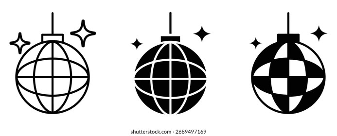 Disco ball icon vector. invitations, posters, or social media graphic symbol. vector illustration.