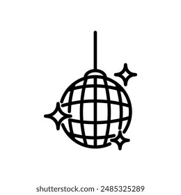 Icono de bola de disco Vector en estilo de línea