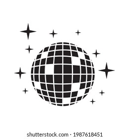 Disco ball icon vector logo design