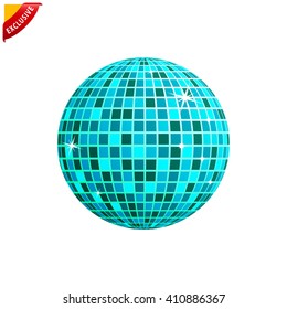 disco ball icon, vector mirror ball, isolated  disco ball