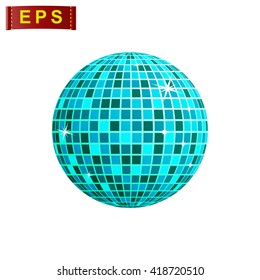 disco ball icon, vector mirror ball, isolated  disco ball