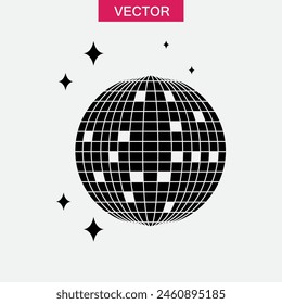 Disco ball icon vector,flat trendy style illustration for web and app..eps