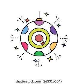 disco ball icon with white background vector stock illustration