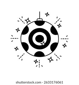 disco ball icon with white background vector stock illustration