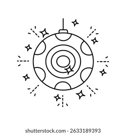 disco ball icon with white background vector stock illustration