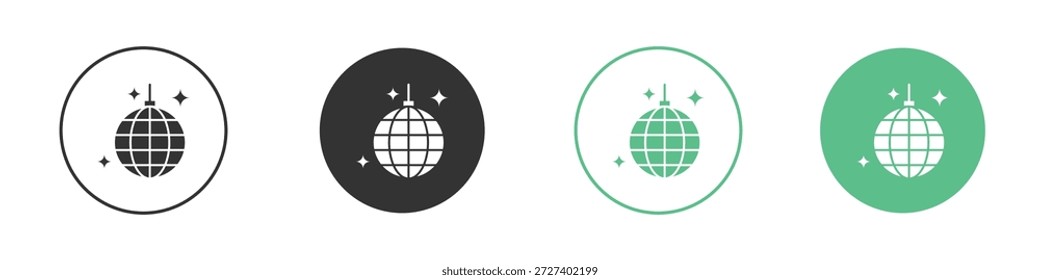 Disco Ball Icons Concept Set. Glyphe, Vektorgrafiken