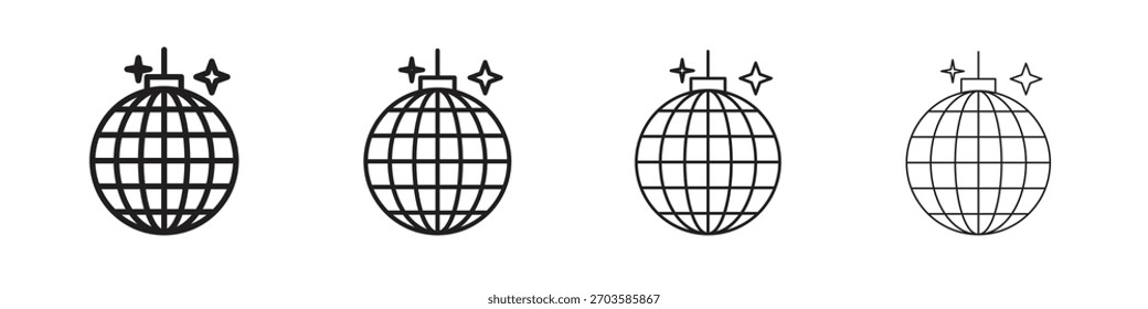 Disco ball icons symbol vector elements for infographic web