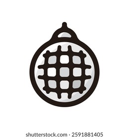 Disco ball illustration icon.Simple vector outline, clipart for graphic design.