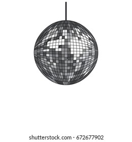 Disco ball isolated on white background. Vector illustration.