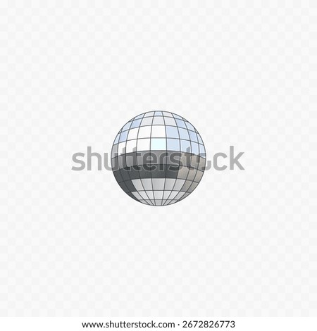 Disco ball isolated on white. Shiny night club sparkle ball 3d icon. 