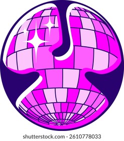 Disco Ball Letter Vector Element Alphabet Y