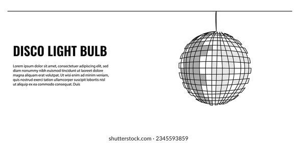 Ilustración vectorial de la luz de bola de disco. Moderno y plano en línea continua.