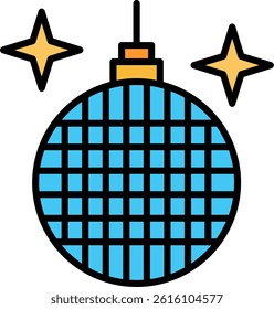 Disco Ball Line Filled Vector Icon Design