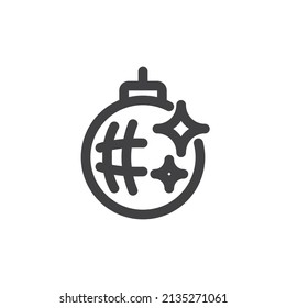 Disco ball line icon. linear style sign for mobile concept and web design. Party ball outline vector icon. Symbol, logo illustration. Vector graphics