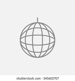 Disco ball line icon for web, mobile and infographics. Vector dark grey icon isolated on light grey background.