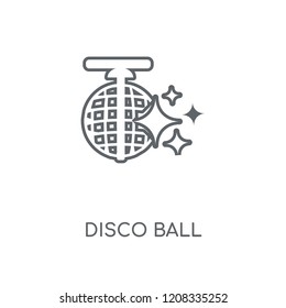 Disco Ball linear icon. Disco Ball concept stroke symbol design. Thin graphic elements vector illustration, outline pattern on a white background, eps 10.