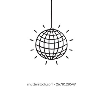 Disco bola espelho esfera reflexo brilho. Ilustração vetorial