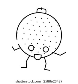 disco ball music retro character line icon vector. disco ball music retro character sign. isolated contour symbol black illustration