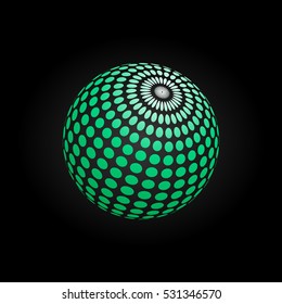 disco ball on a dark background for design posters. Vector illustration with disco ball