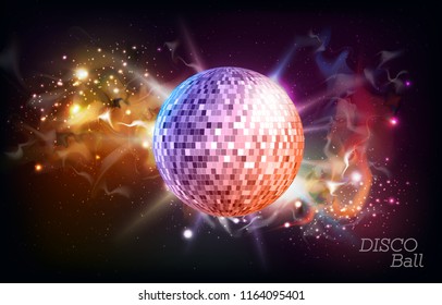 Disco ball. Disco ball on open space background