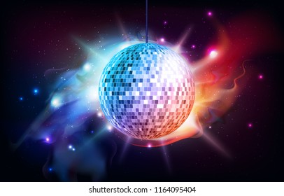 Disco ball. Disco ball on open space background