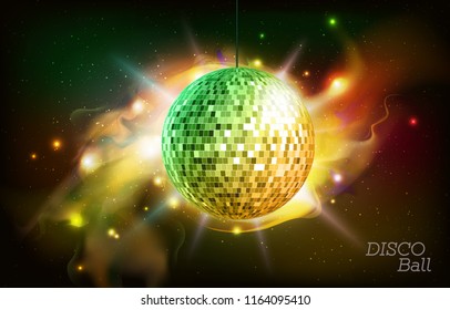 Disco ball. Disco ball on open space background