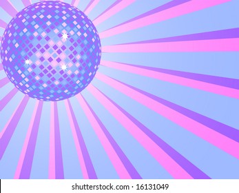 Disco Ball on stripe background