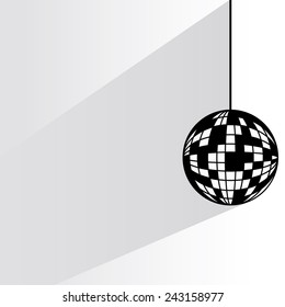 disco ball on white background, flat and shadow theme