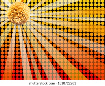 Disco Ball and orange Background