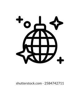 Disco Ball Outline Icon. Disco Ball Icon