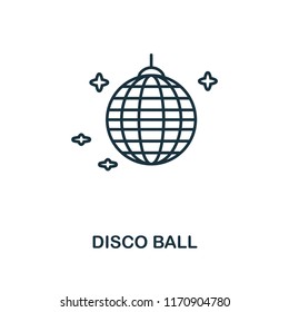 Disco Ball outline icon. Simple element illustration. Disco Ball icon in outline style from party icon collection. Design for mobile and web design, apps, software, print.