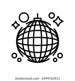 Icono de Contorno de Bola de Disco, Ilustración vectorial