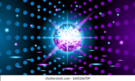 Disco Ball Party.  90's OR 80's Dance Music Background.