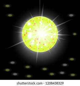 Disco ball, party background, vector illustration