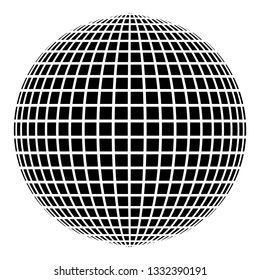 Disco ball Disco party concept Ball world concept Web idea icon black color vector illustration flat style simple image
